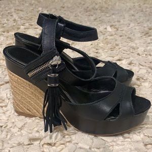 Ralph Lauren Platform Wedge Sandals w/Tassels